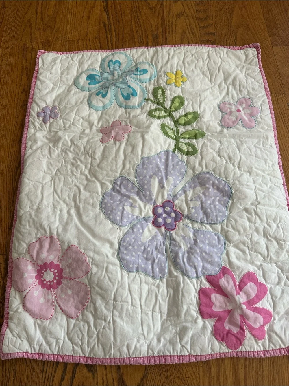 Pottery barn pillow shams - Multicolor appliquéd  spring flowers (2) - Picture 3 of 7